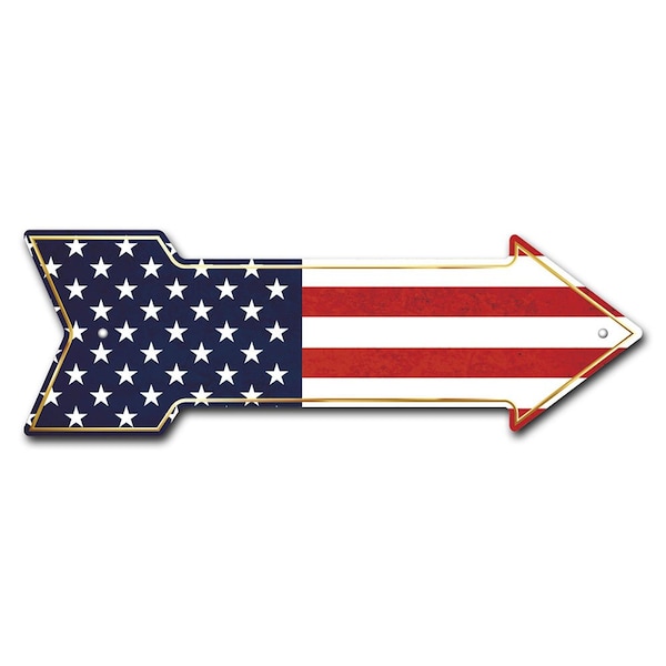 American Flag Arrow Sign Funny Home Decor 24in Wide